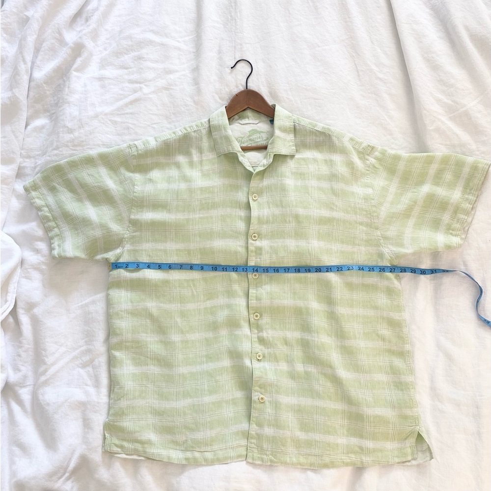 Tommy Bahama Light Green Plaid Short-Sleeve Button-Down Shirt - Picture 8 of 12